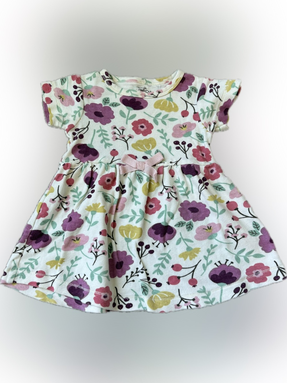 Baby Girl Floral Dress - Pink, Purple & Yellow